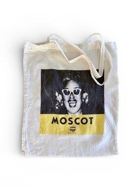 MOSCOT Cotton Canvas Screen-Print Graphic Book Bag Tote